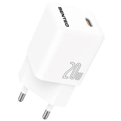 Мережевий зарядний пристрій Senteo S-02 (USB-C PD20W) version1 (CE сертифікат)- білий