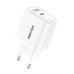 Мережевий зарядний пристрій Senteo T-02 (USB-C+USB-A PD20W) version2 (CE сертифікат)- білий