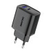 Мережевий зарядний пристрій Senteo T-04 (USB-C+USB-A PD25W/QC3.0 18W) version2 (CE сертифікат)- чорний