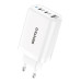 Мережевий зарядний пристрій Senteo T-08 (2USB-C+USB-A PD65W/QC3.0 18W) version2 (CE сертифікат)- білий