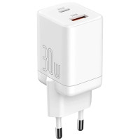 Мережевий зарядний пристрій Senteo Z-10 (USB-C+USB-A PD30W/GaN/QC3.0 18W) (CE сертифікат)- білий Мережевий зарядний пристрій Senteo Z-10 (USB-C+USB-A PD30W/GaN/QC3.0 18W) (CE сертифікат)- білий