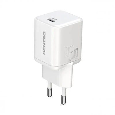 Мережевий зарядний пристрій Senteo Z-18 (USB-C 3A PD45W) Gan Mini (CE сертифікат)- білий