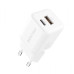 Мережевий зарядний пристрій Senteo Z-22 (USB-C+USB-A PD20W/GaN/QC3.0 18W) (CE сертифікат)- білий