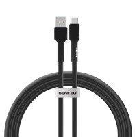 USB кабель Senteo SL-03 Silica Gel 3A Type-C 1м- чорний