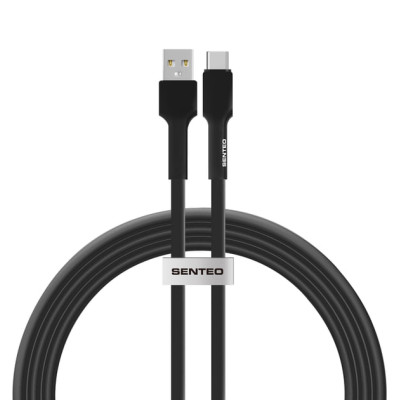USB кабель Senteo SL-03 Silica Gel 3A Type-C 2м- чорний USB кабель Senteo SL-03 Silica Gel 3A Type-C 2м- чорний