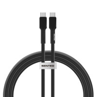USB-C кабель Senteo SL-03 Silica Gel 60W Type-C to Type-C 1м- чорний USB-C кабель Senteo SL-03 Silica Gel 60W Type-C to Type-C 1м- чорний