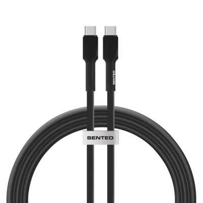 USB-C кабель Senteo SL-03 Silica Gel 60W Type-C to Type-C 1м- чорний