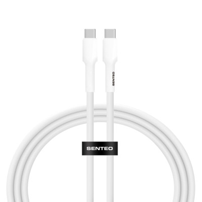 USB-C кабель Senteo SL-03 Silica Gel 60W Type-C to Type-C 1м- білий USB-C кабель Senteo SL-03 Silica Gel 60W Type-C to Type-C 1м- білий