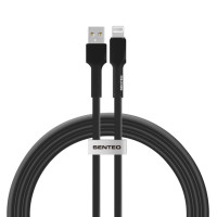 USB кабель Senteo SL-03 Silica Gel 3A Lightning 1м- чорний USB кабель Senteo SL-03 Silica Gel 3A Lightning 1м- чорний
