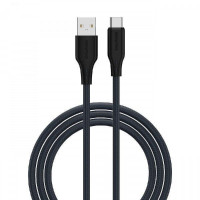 USB кабель Senteo SL-04 Embossed Silicone 3A Type-C 1м- чорний