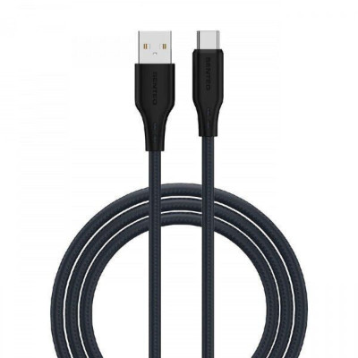 USB кабель Senteo SL-04 Embossed Silicone 3A Type-C 1м- чорний