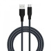 USB кабель Senteo SL-04 Embossed Silicone 3A Type-C 1м- чорний