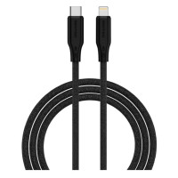 USB-C кабель Senteo SL-04 Embossed Silicone 30W Type-C to Lightning 1м- чорний