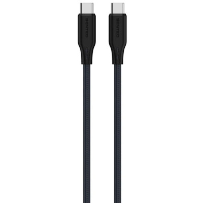 USB-C кабель Senteo SL-04 Embossed Silicone 60W Type-C to Type-C 1м- чорний
