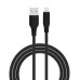 USB кабель Senteo SL-05 Foamed Silicone 2.4A Lightning 1м- чорний