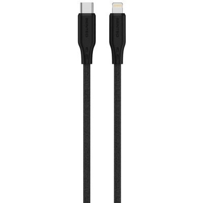 USB-C кабель Senteo SL-05 Foamed Silicone 30W Type-C to Lightning 1м- чорний