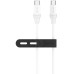 USB-C кабель Senteo SL-07 Skin Silicone 60W Type-C to Type-C 1.2м- білий