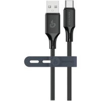 USB кабель Senteo SL-08 Nano Silicone 3A Type-C 1м- чорний