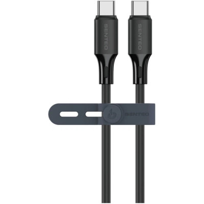 USB-C кабель Senteo SL-08 Nano Silicone 60W Type-C to Type-C 1м- чорний