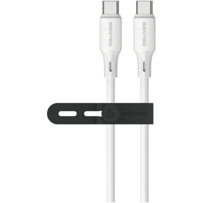 USB-C кабель Senteo SL-08 Nano Silicone 60W Type-C to Type-C 1м- білий