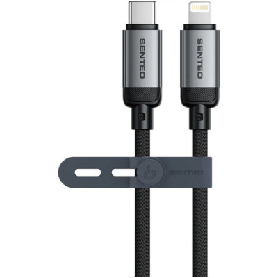 USB-C кабель Senteo SM-06 Nano braided 30W Type-C to Lightning 1м- чорний