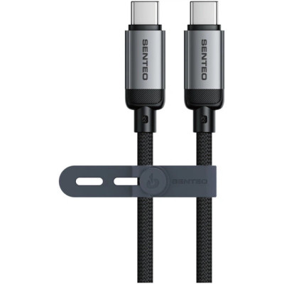 USB-C кабель Senteo SM-06 Nano braided 60W Type-C to Type-C 1м- чорний