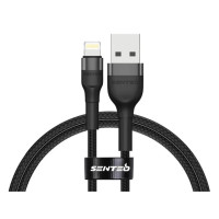USB кабель Senteo ST-01 Montes Series 2.4A Lightning 1.2м- чорний USB кабель Senteo ST-01 Montes Series 2.4A Lightning 1.2м- чорний