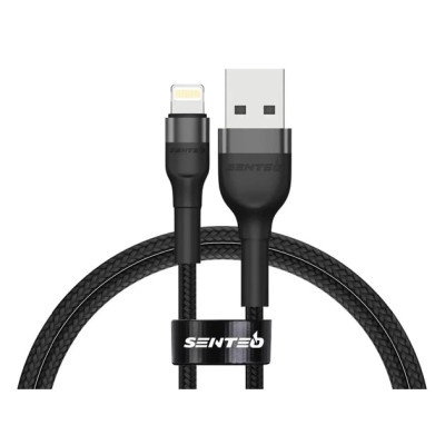 USB кабель Senteo ST-01 Montes Series 2.4A Lightning 1.2м- чорний