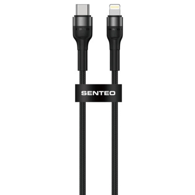 USB-C кабель Senteo ST-01 Montes Series 30W Type-C to Lightning 1.2м- чорний