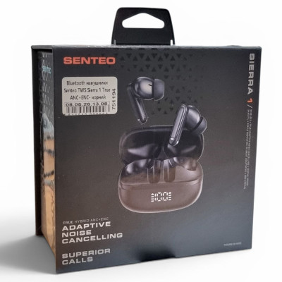 Bluetooth навушники Senteo TWS Sierra 1 True ANC+ENC- чорний