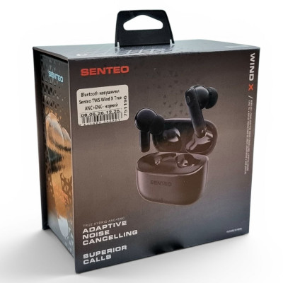 Bluetooth навушники Senteo TWS Wind X True ANC+ENC- чорний
