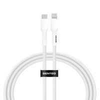 USB-C кабель Senteo SL-03 Silica Gel 20W Type-C to Lightning 1м- білий USB-C кабель Senteo SL-03 Silica Gel 20W Type-C to Lightning 1м- білий