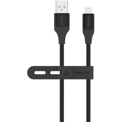 USB кабель Senteo SL-07 Skin Silicone 2.4A Lightning 1.2м- чорний