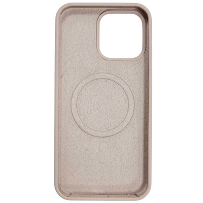 Накладка (з мікрофіброю) Silk with Magnetic для iPhone 13- рожевий пісок