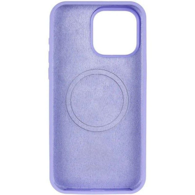 Накладка (з мікрофіброю) Silk with Magnetic для iPhone 13- бузковий
