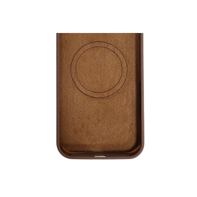 Накладка (з мікрофіброю) Silk with Magnetic для iPhone 13- коричневий