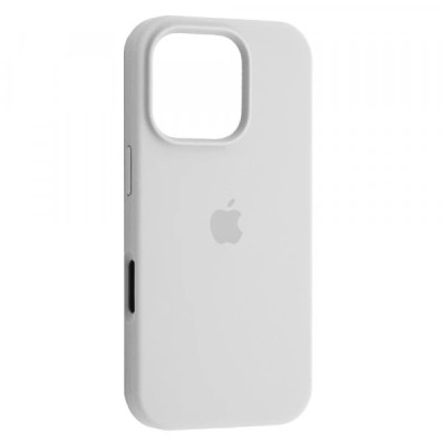 Накладка (з мікрофіброю) Silk with Magnetic для iPhone 16 Pro Max- білий