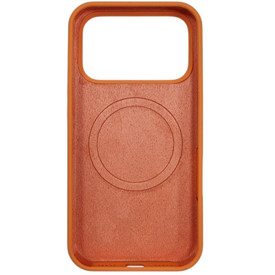 Накладка (з мікрофіброю) Silk with Magnetic для iPhone 17 Pro- помаранчевий