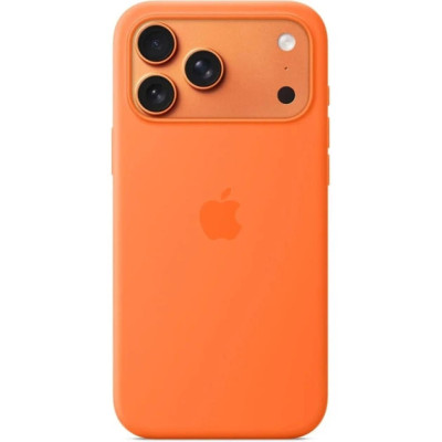 Накладка (з мікрофіброю) Silk with Magnetic для iPhone 17 Pro Max- помаранчевий