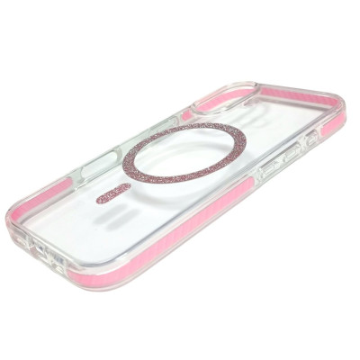 Накладка Shine MagCase Pink для iPhone 16- прозорий Накладка Shine MagCase Pink для iPhone 16- прозорий