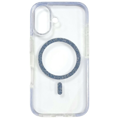 Накладка Shine MagCase Blue для iPhone 16- прозорий Накладка Shine MagCase Blue для iPhone 16- прозорий