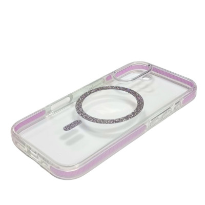 Накладка Shine MagCase Purple для iPhone 16- прозорий Накладка Shine MagCase Purple для iPhone 16- прозорий