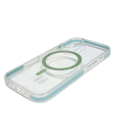 Накладка Shine MagCase Green для iPhone 16- прозорий Накладка Shine MagCase Green для iPhone 16- прозорий