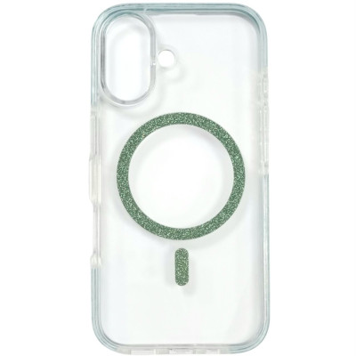 Накладка Shine MagCase Green для iPhone 16- прозорий Накладка Shine MagCase Green для iPhone 16- прозорий
