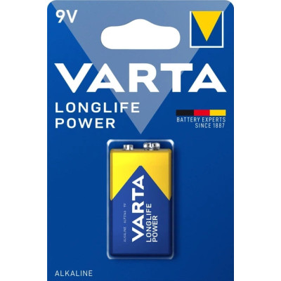 Батарейка 6F22 (крона) / 6LR61 / 6LF22 Varta Longlife Power (ціна за 1шт) Батарейка 6F22 (крона) / 6LR61 / 6LF22 Varta Longlife Power (ціна за 1шт)