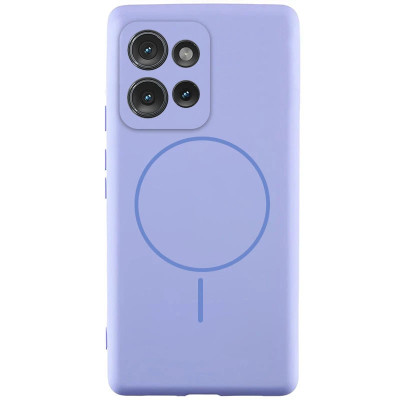 Накладка (з мікрофіброю) Silicone Cover Lakshmi Full Camera with Magnetic для Motorola Edge 50 Fusion- бузковий