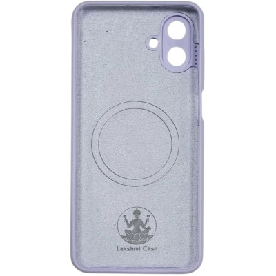 Накладка (з мікрофіброю) Silicone Cover Lakshmi Full Camera with Magnetic для Samsung A07- бузковий