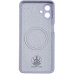 Накладка (з мікрофіброю) Silicone Cover Lakshmi Full Camera with Magnetic для Samsung A07- бузковий