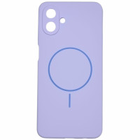 Накладка (з мікрофіброю) Silicone Cover Lakshmi Full Camera with Magnetic для Samsung A07- бузковий