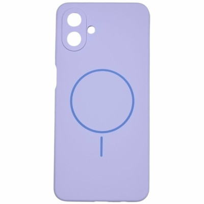 Накладка (з мікрофіброю) Silicone Cover Lakshmi Full Camera with Magnetic для Samsung A07- бузковий